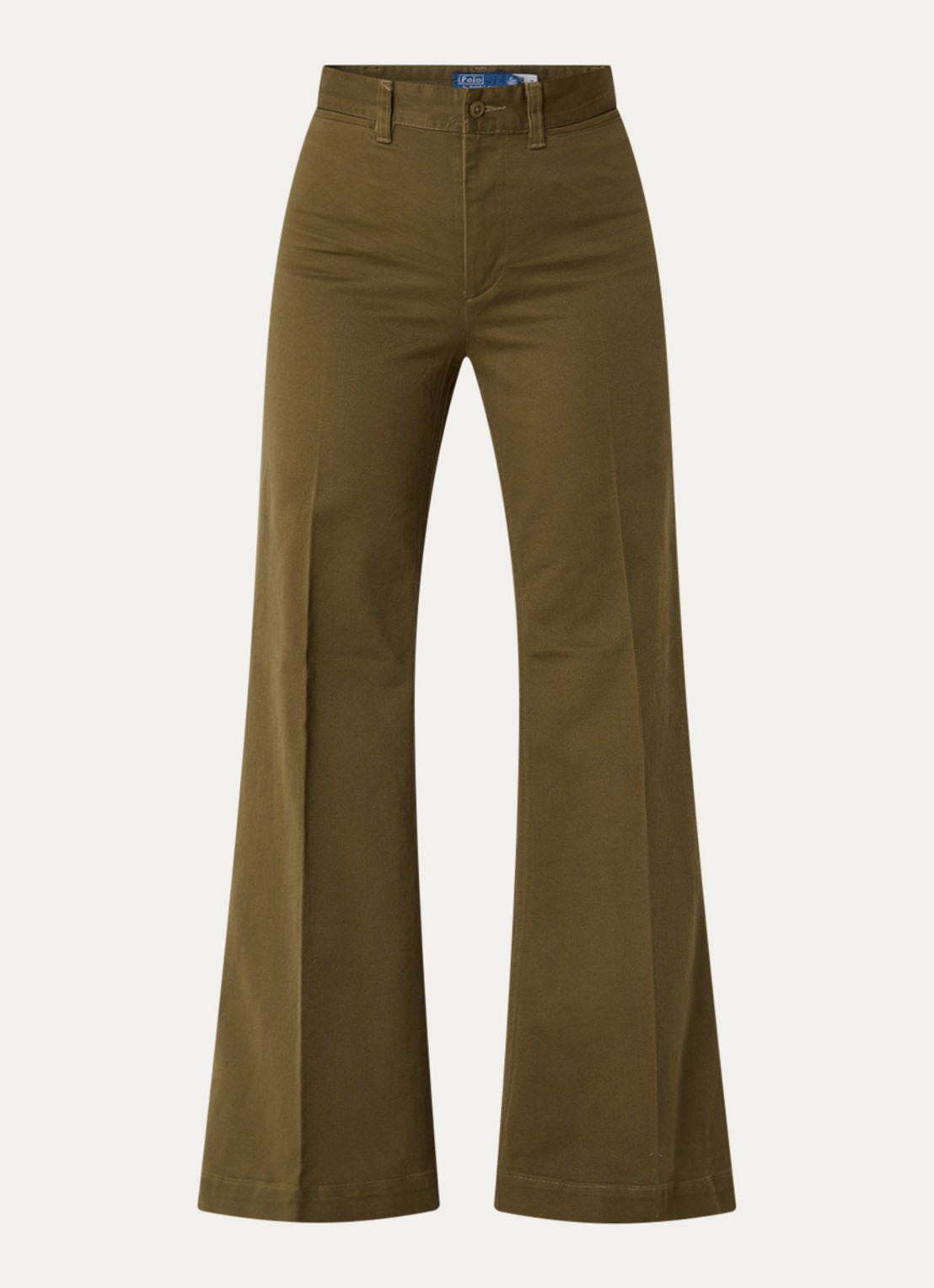 Ralph Lauren High waist flared jeans met gekleurde wassing en persplooi - voorkant 3 olijfgroen