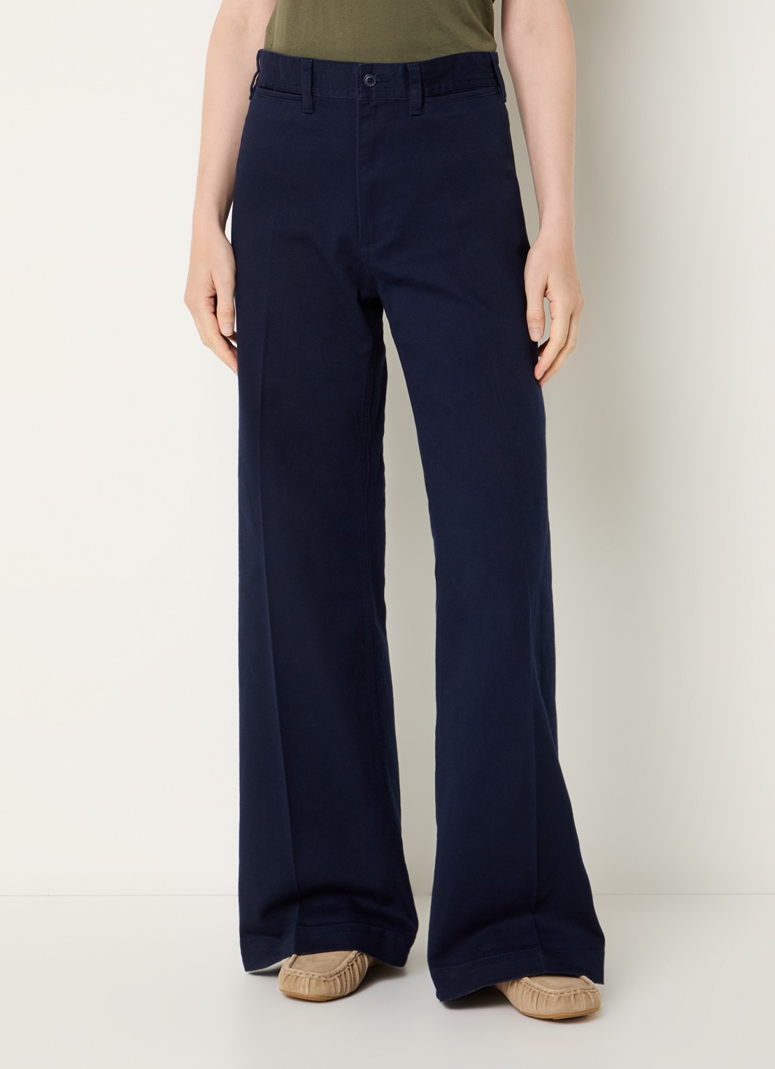 Ralph Lauren High waist flared jeans met gekleurde wassing - detail donkerblauw