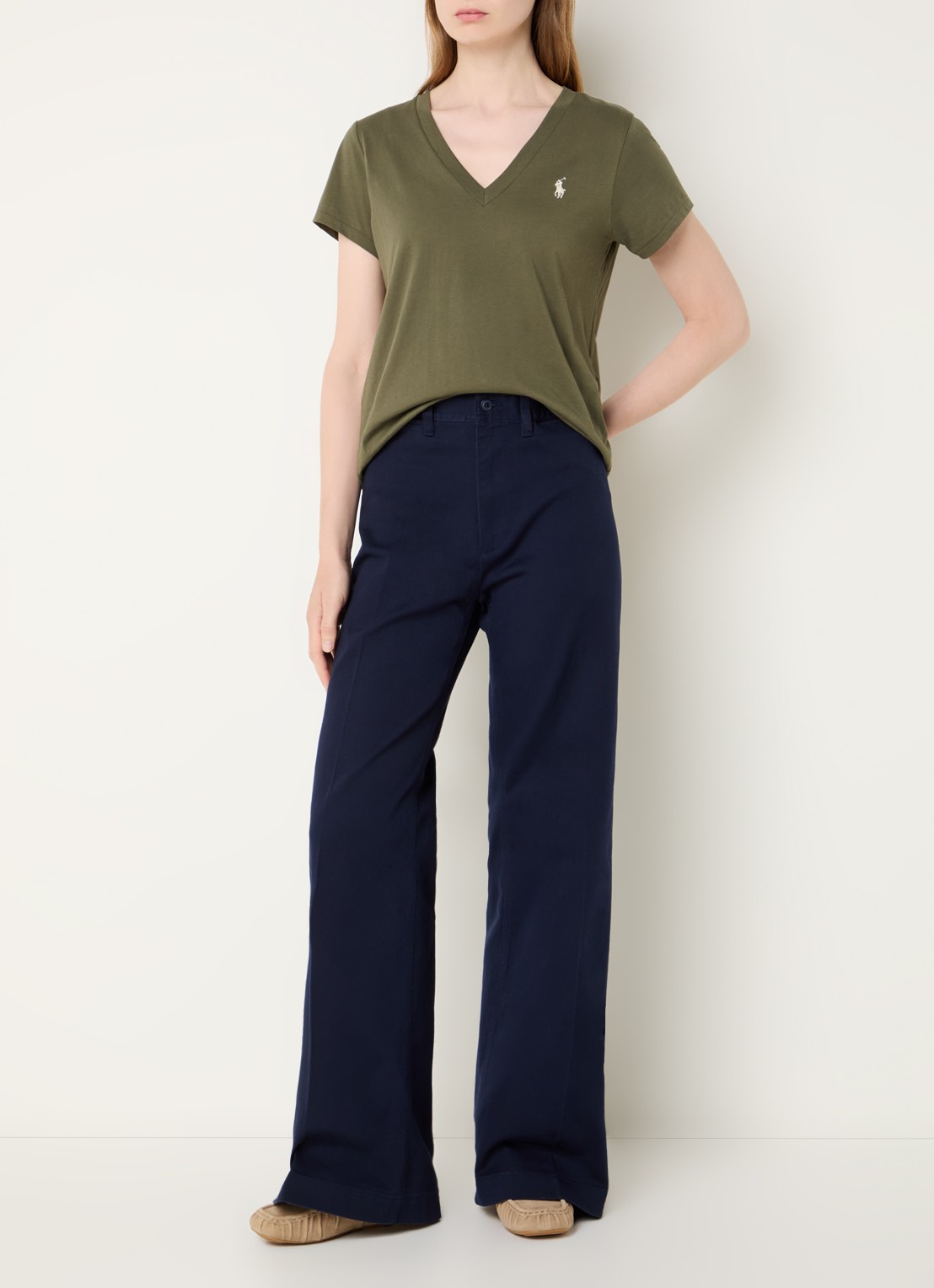 Ralph Lauren High waist flared jeans met gekleurde wassing - voorkant 3 donkerblauw