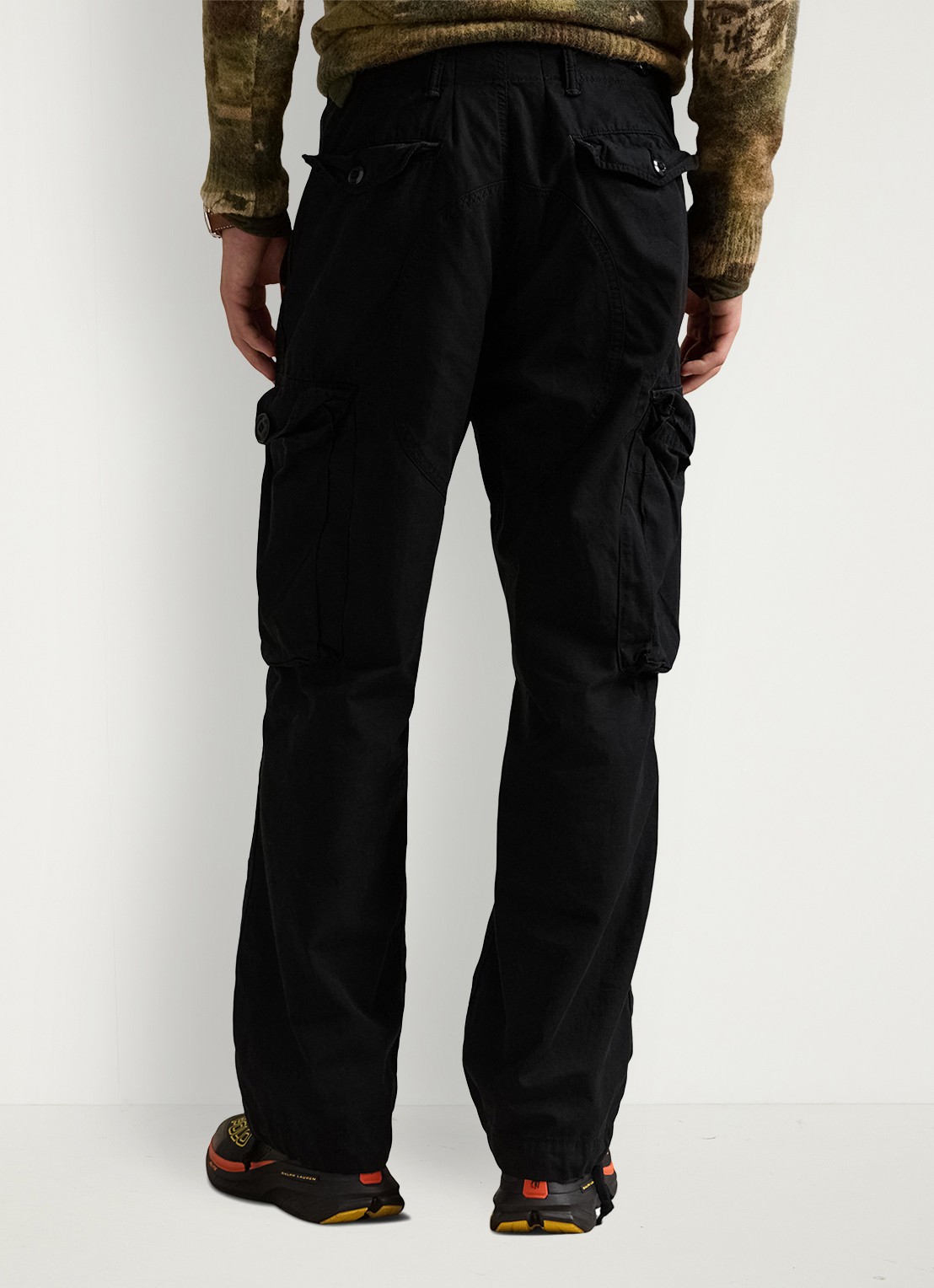 Ralph Lauren High waist loose fit cargobroek - achterkant 5 polo black / zwart