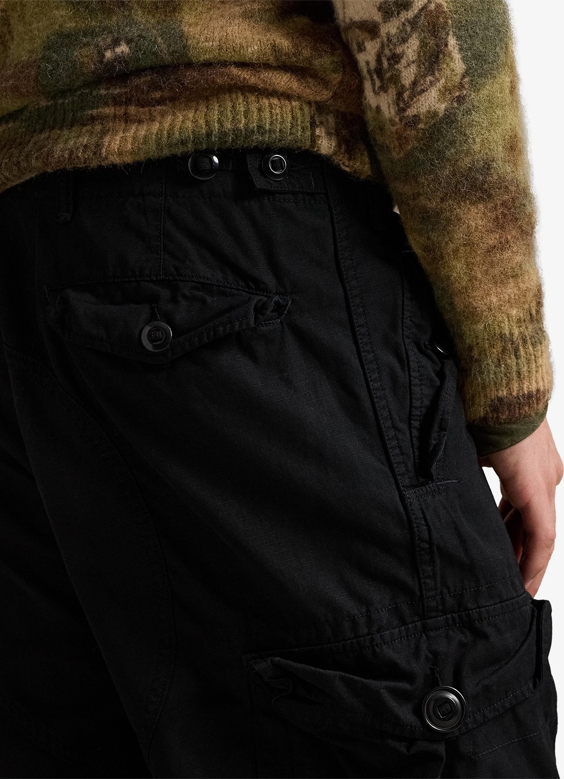 Ralph Lauren High waist loose fit cargobroek - detail 2 polo black / zwart