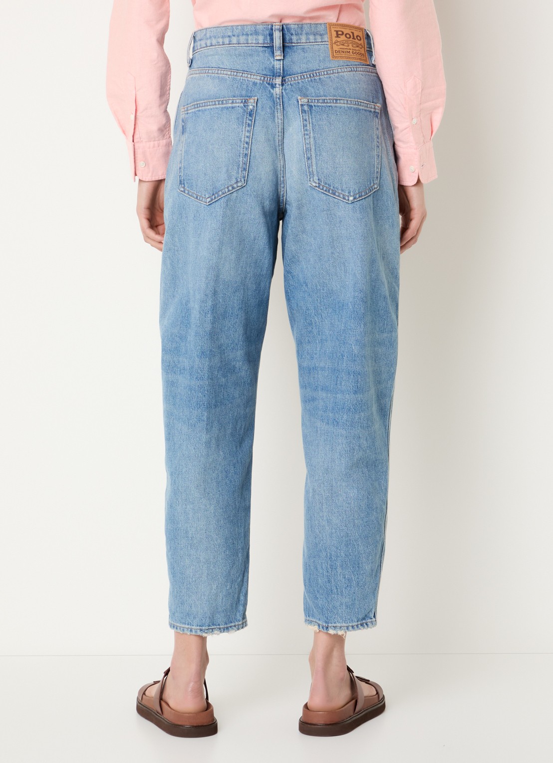 Ralph Lauren High waist loose fit jeans met lichte wassing - achterkant 3 indigo
