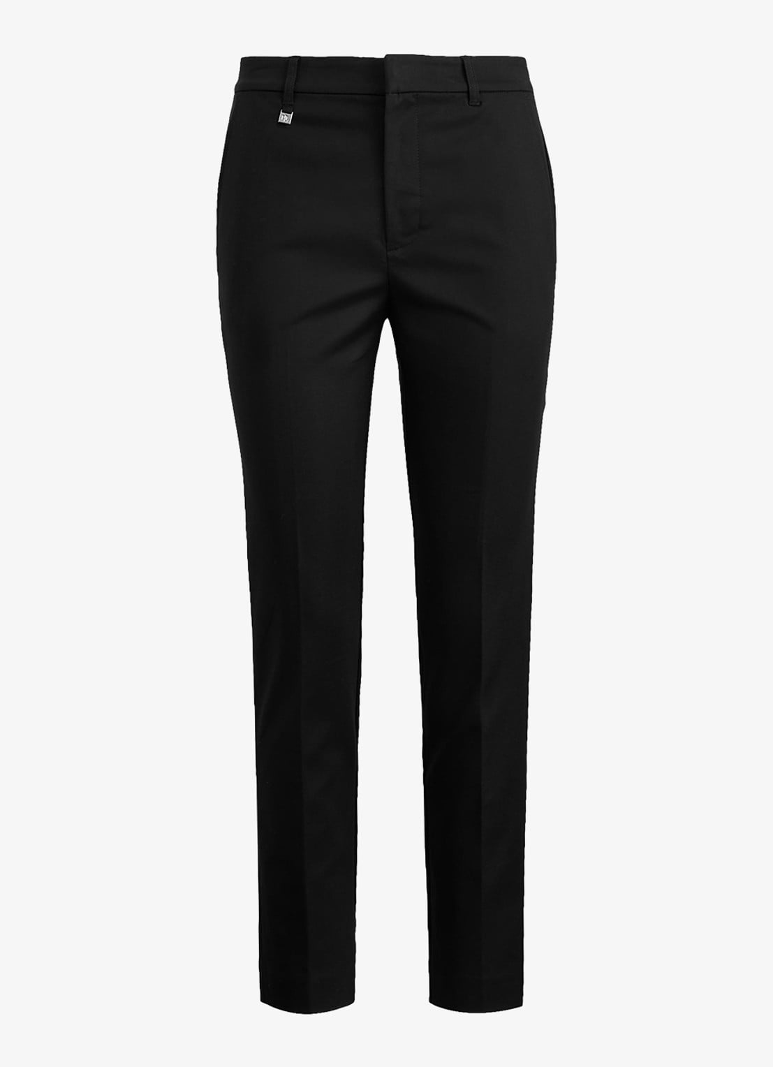 Ralph Lauren High waist slim fit cropped pantalon met steekzakken - voorkant 2 zwart