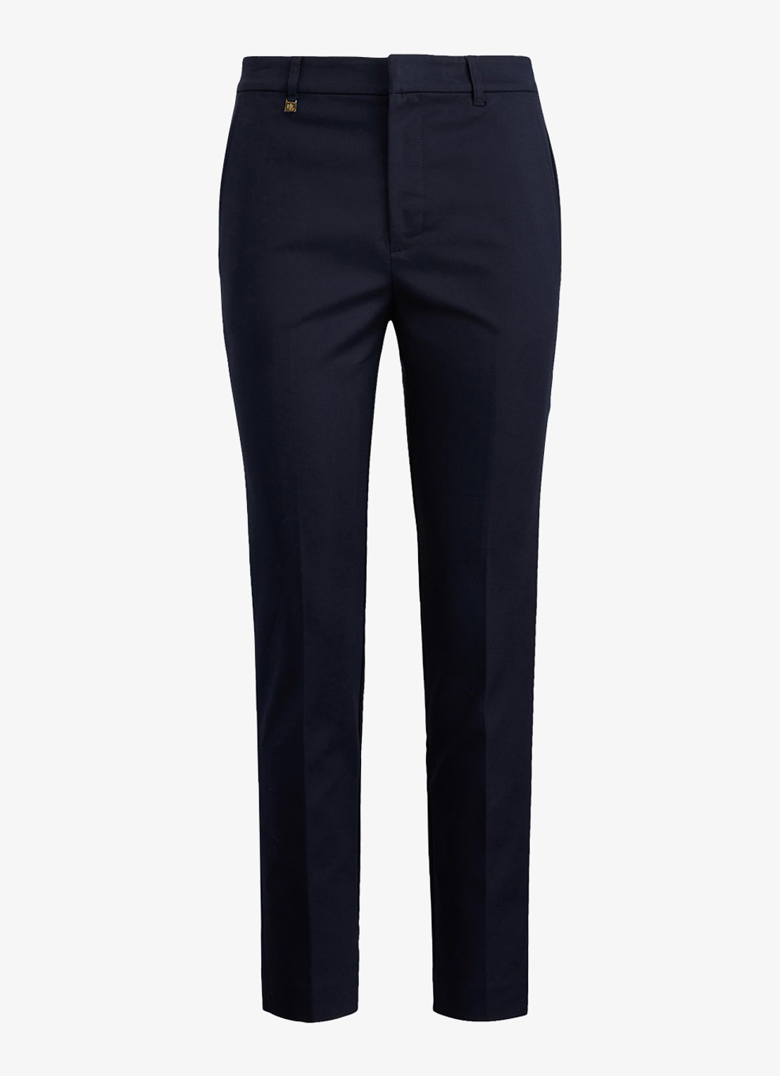 Ralph Lauren High waist slim fit cropped pantalon met steekzakken - voorkant lauren navy / donkerblauw