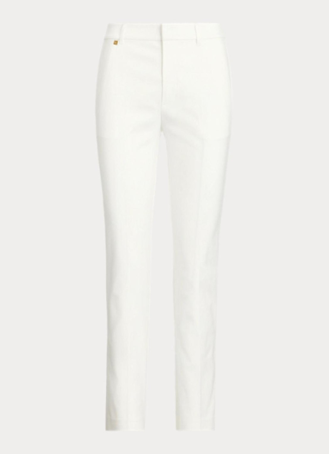 Ralph Lauren High waist slim fit cropped pantalon met steekzakken - voorkant 2 wit