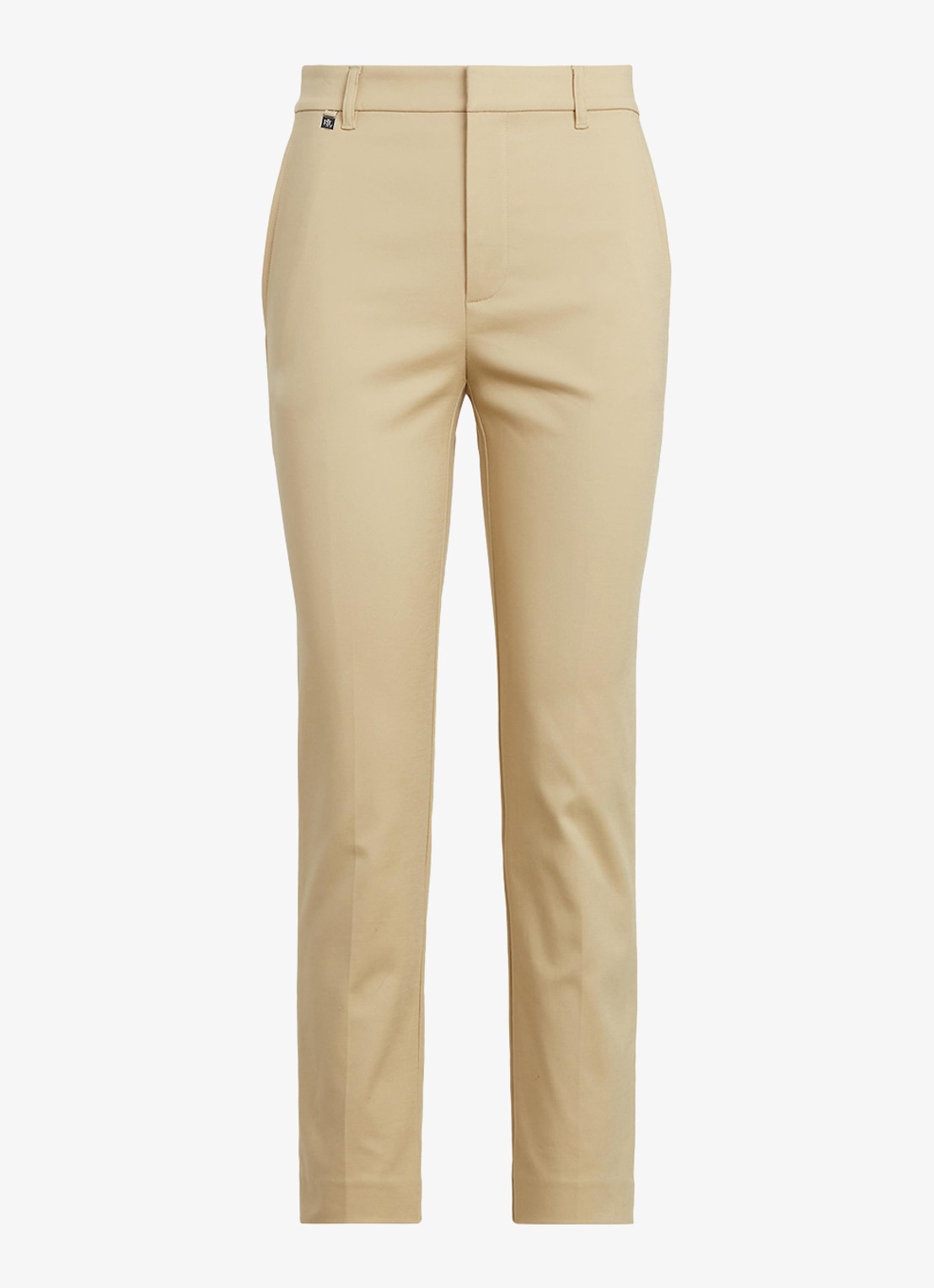 Ralph Lauren High waist slim fit cropped pantalon met steekzakken - voorkant 4 birch tan / beige