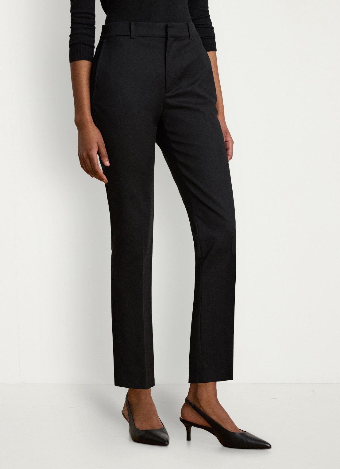 Ralph Lauren High waist slim fit pantalon met steekzakken - achterkant 5 zwart