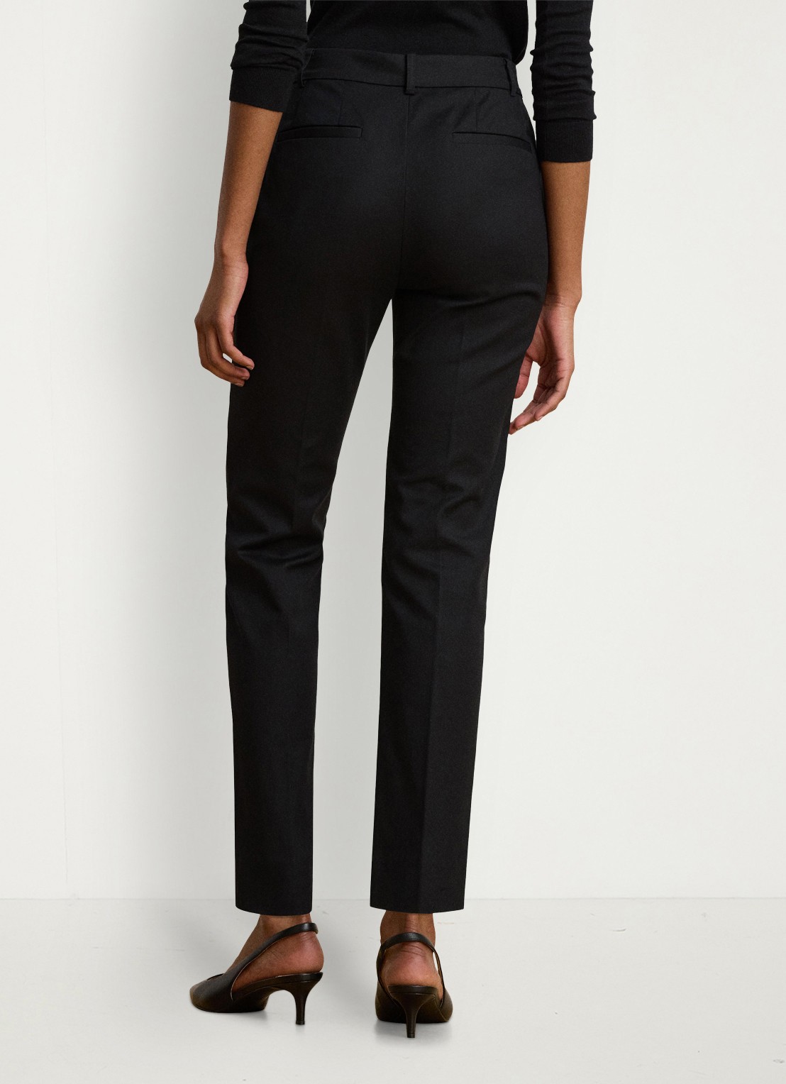 Ralph Lauren High waist slim fit pantalon met steekzakken - detail 3 zwart