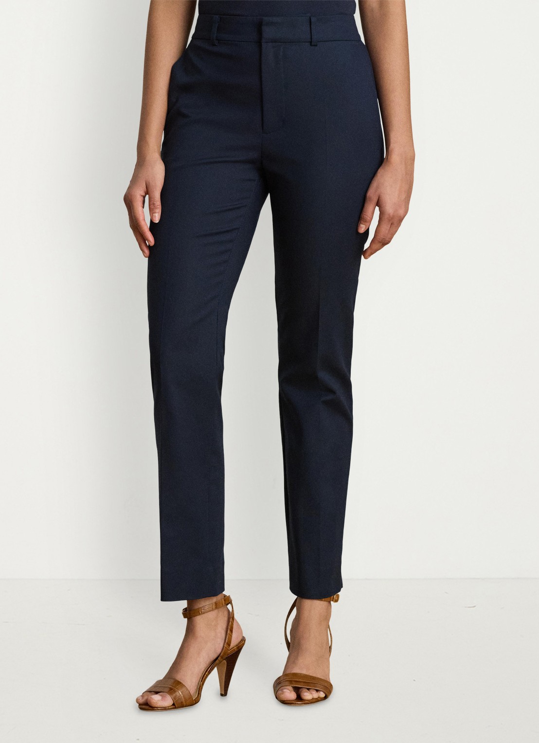 Ralph Lauren High waist slim fit pantalon met steekzakken - detail 4 lauren navy / blauw