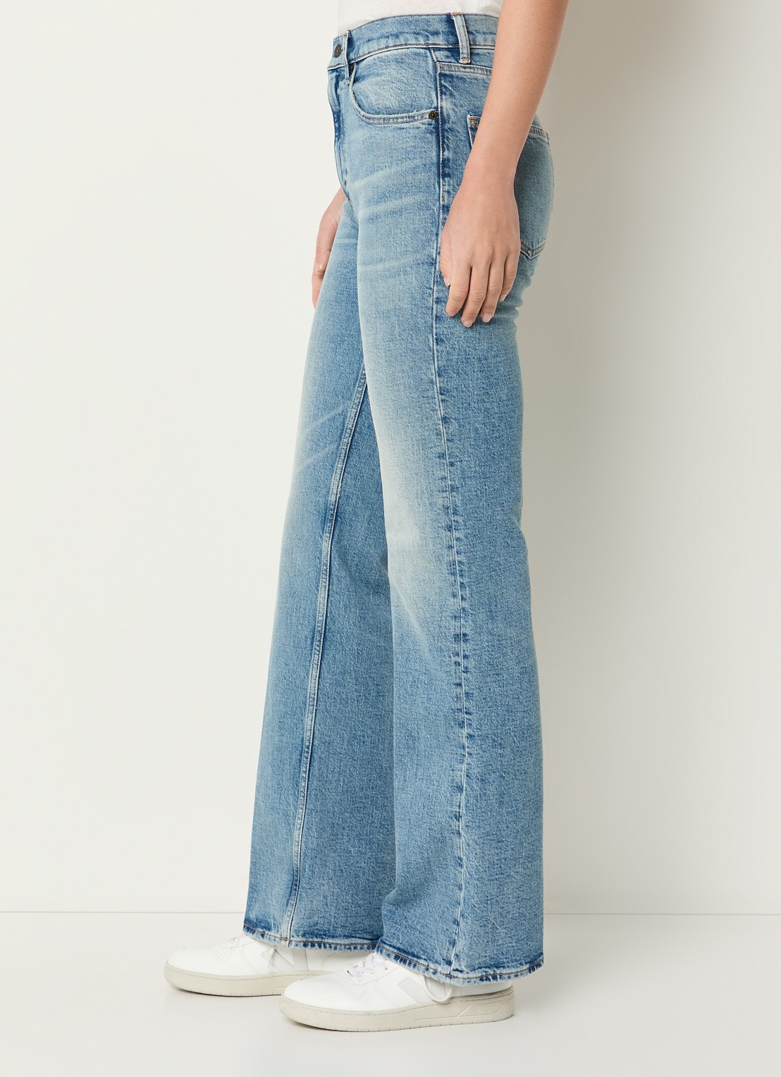 Ralph Lauren High waist straight leg jeans met lichte wassing - detail 5 indigo