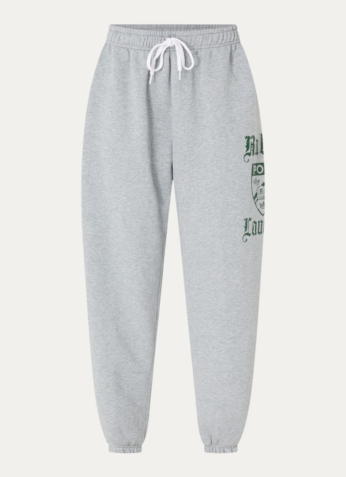 Ralph Lauren High waist tapered fit joggingbroek met logo print - voorkant 2 grijs