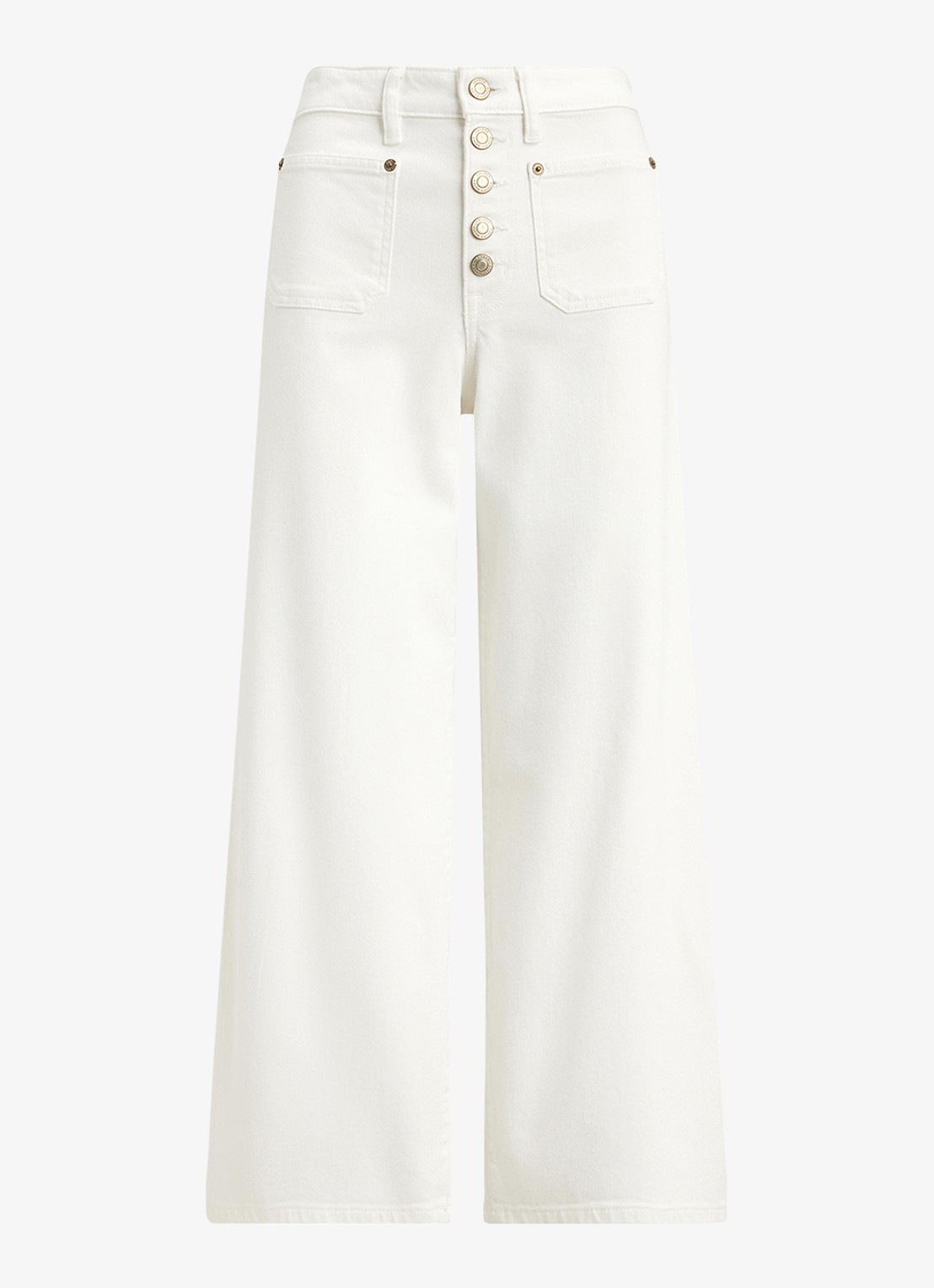Ralph Lauren High waist wide fit jeans met gekleurde wassing - voorkant 3 wit