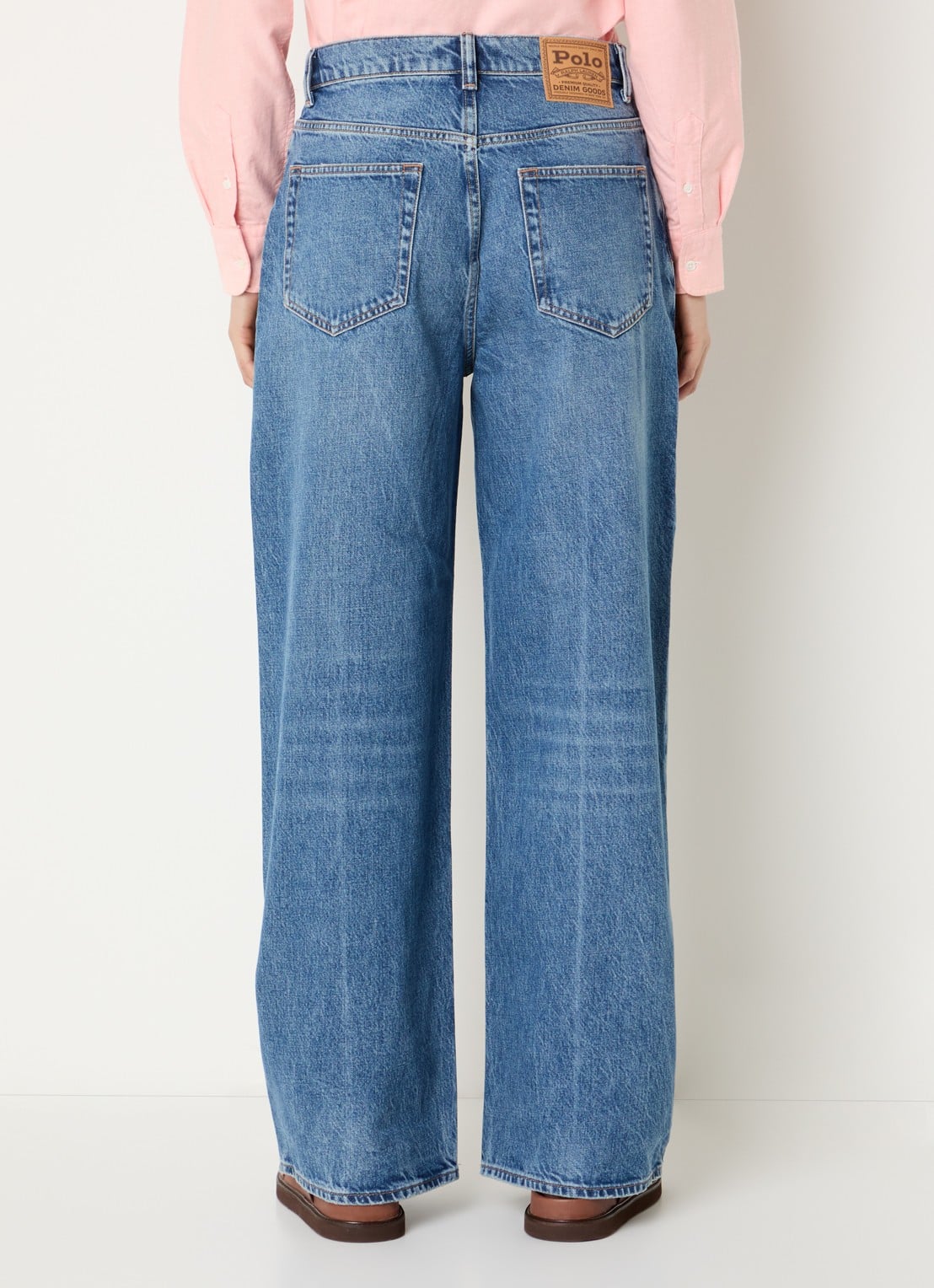 Ralph Lauren High waist wide fit jeans met medium wassing - achterkant 3 indigo