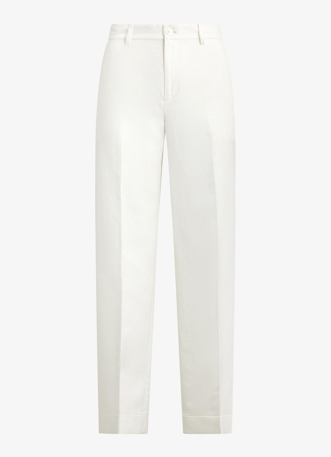 Ralph Lauren High waist wide fit pantalon in linnenblend - voorkant 3 wit
