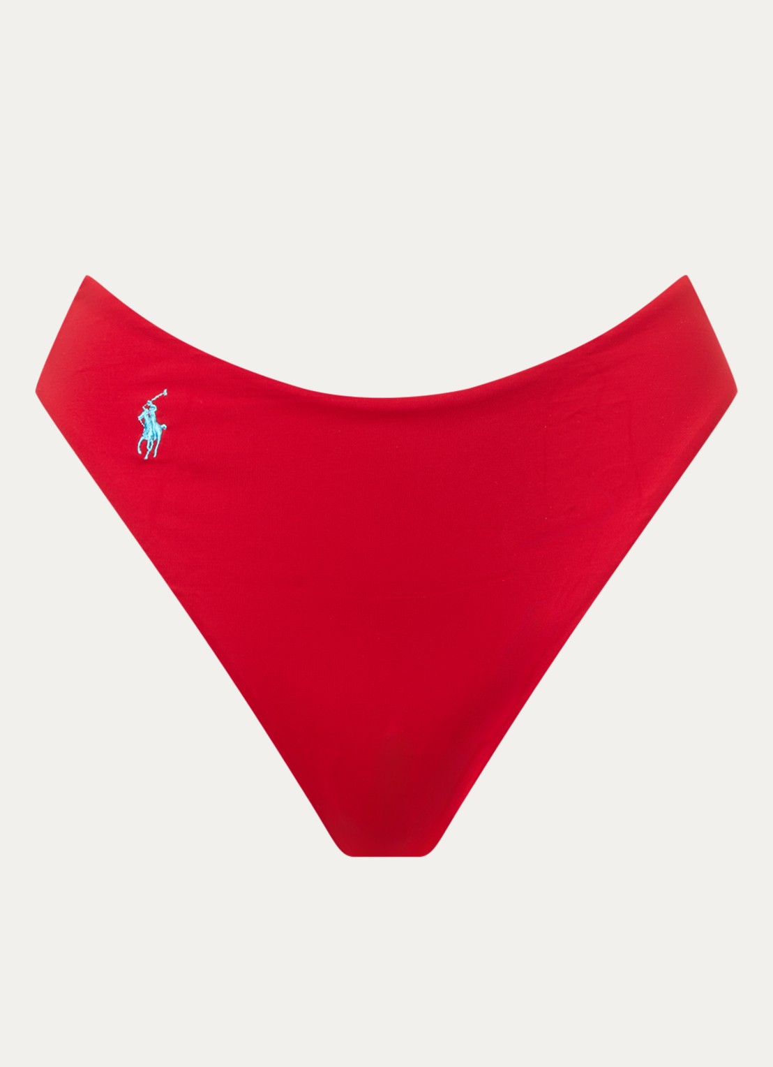 Ralph Lauren High waisted brazilian bikinislip met logo - voorkant rood