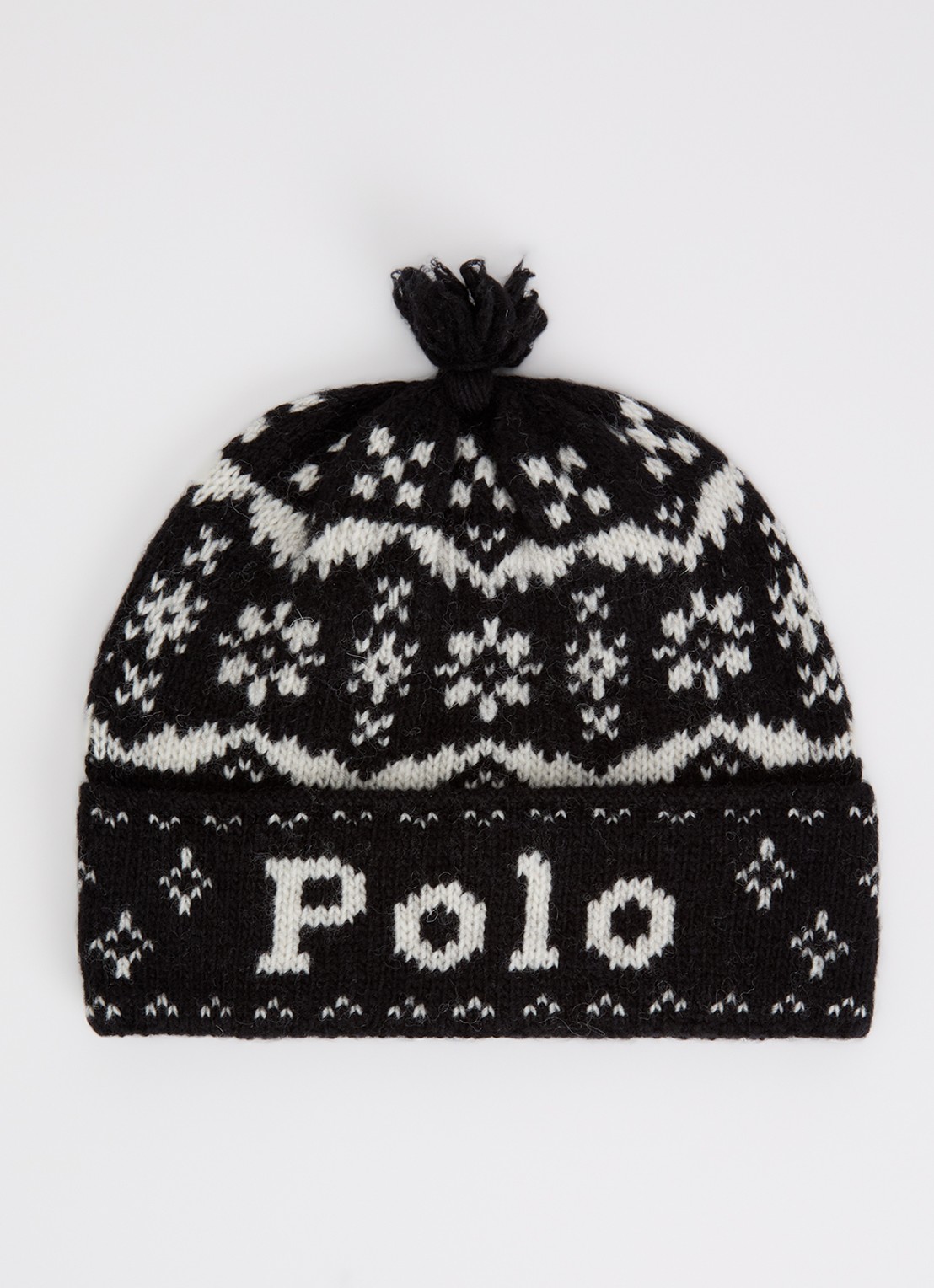 Ralph Lauren Holiday muts met logo - voorkant zwart