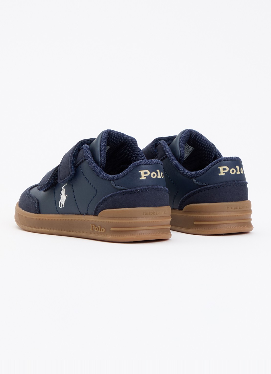 Ralph Lauren Hollis EZ babyschoentje met logo - achterkant 2 donkerblauw