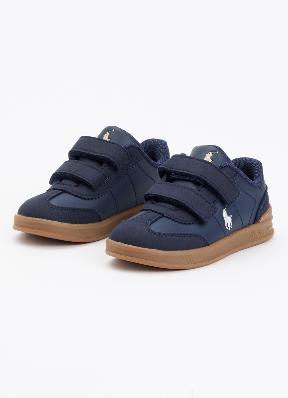 Ralph Lauren Hollis EZ babyschoentje met logo - voorkant 4 donkerblauw