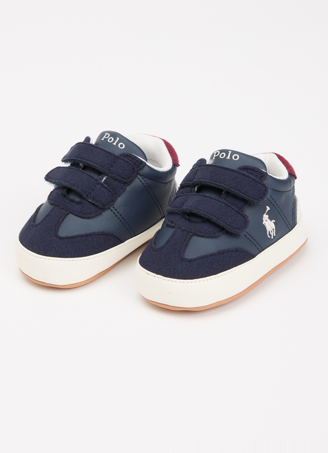 Ralph Lauren Hollis Layette sneaker met logo - voorkant 4 donkerblauw