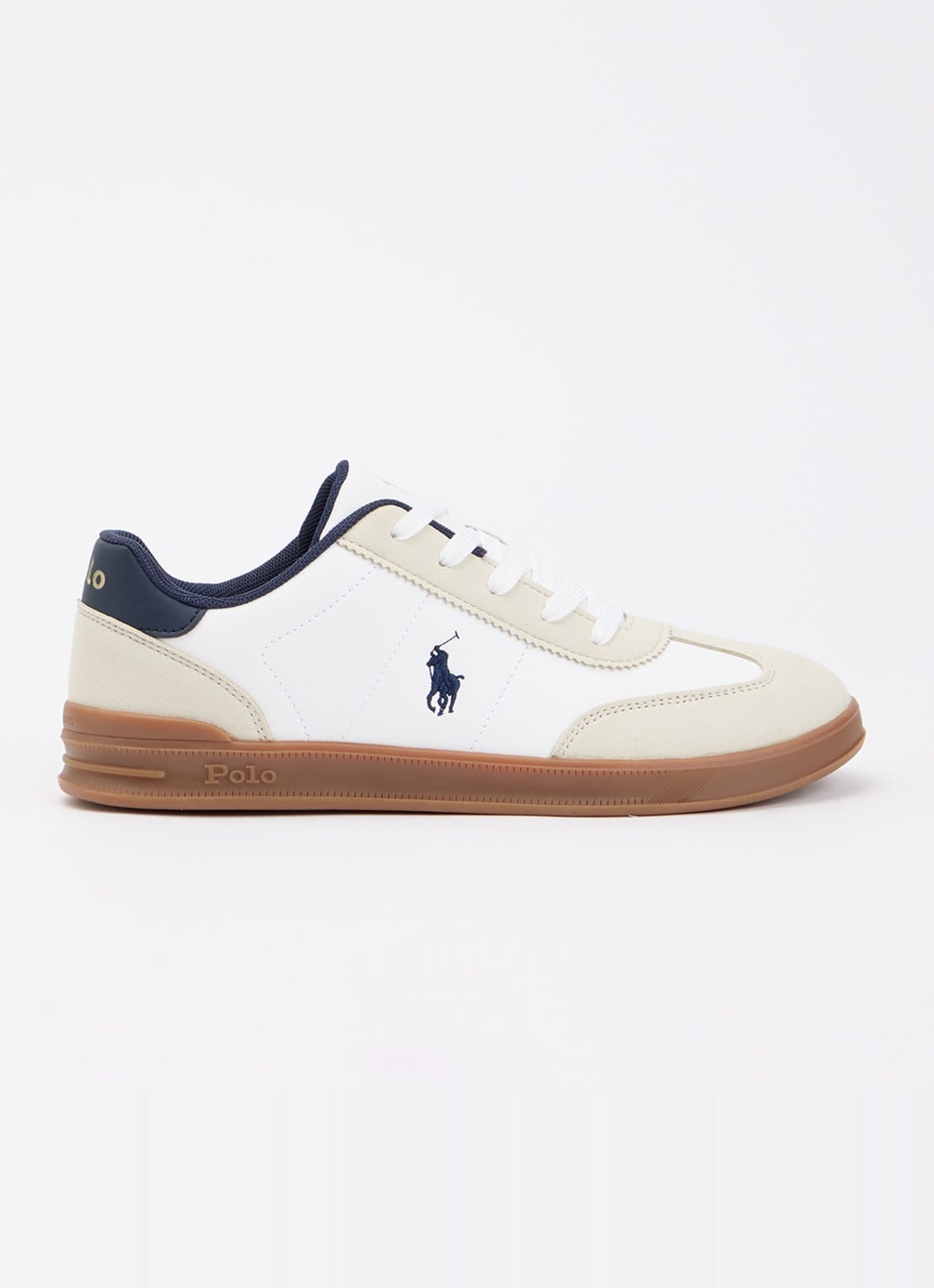 Ralph Lauren Hollis sneaker met logo - voorkant 3 wit