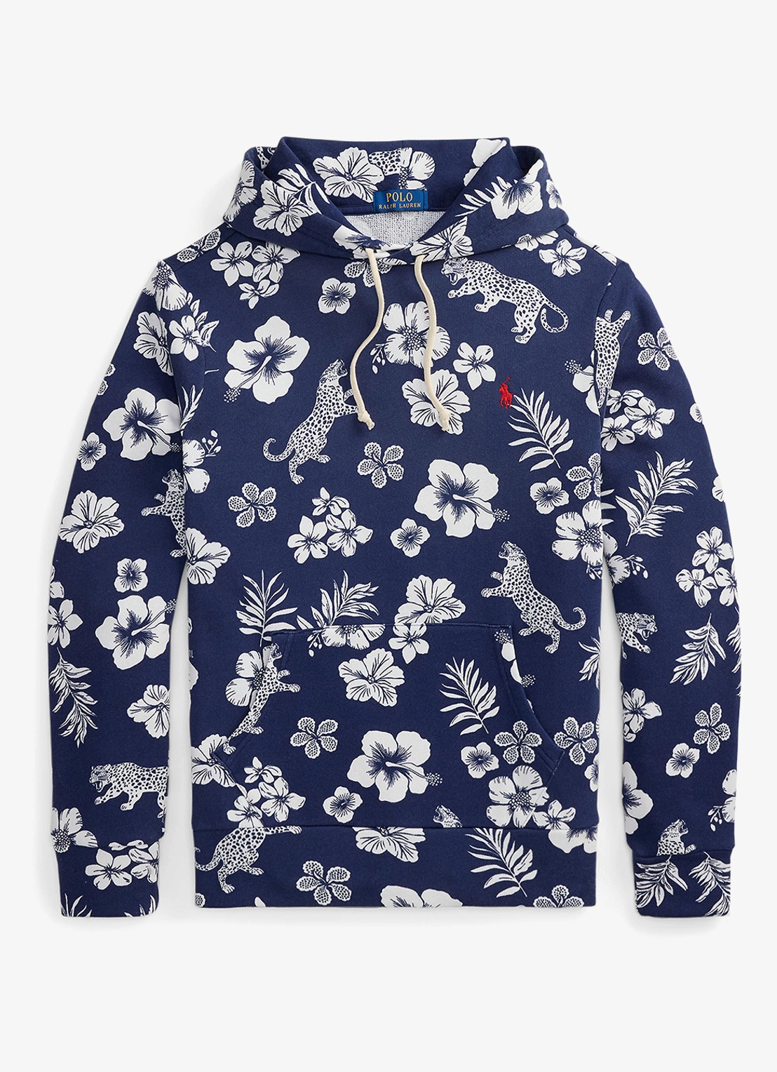 Ralph Lauren Hoodie met bloemenprint en kangoeroezak - voorkant 2 donkerblauw
