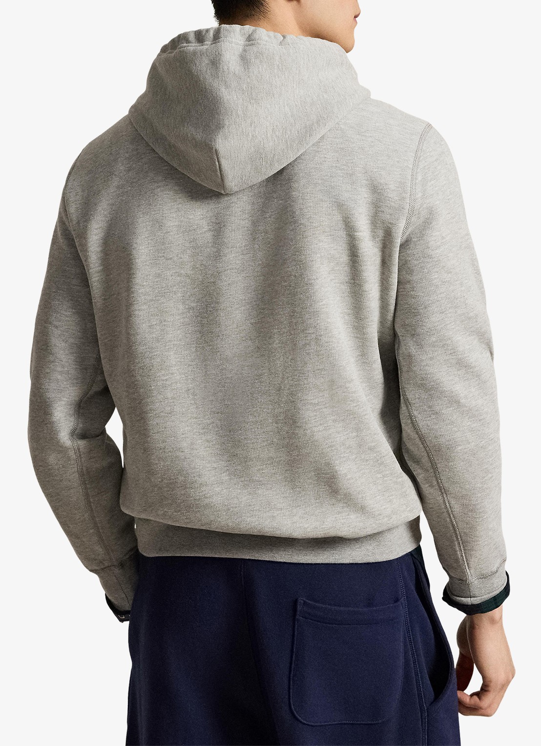 Ralph Lauren Hoodie met kangoeroezak en logo - achterkant 4 andover heather / grijs