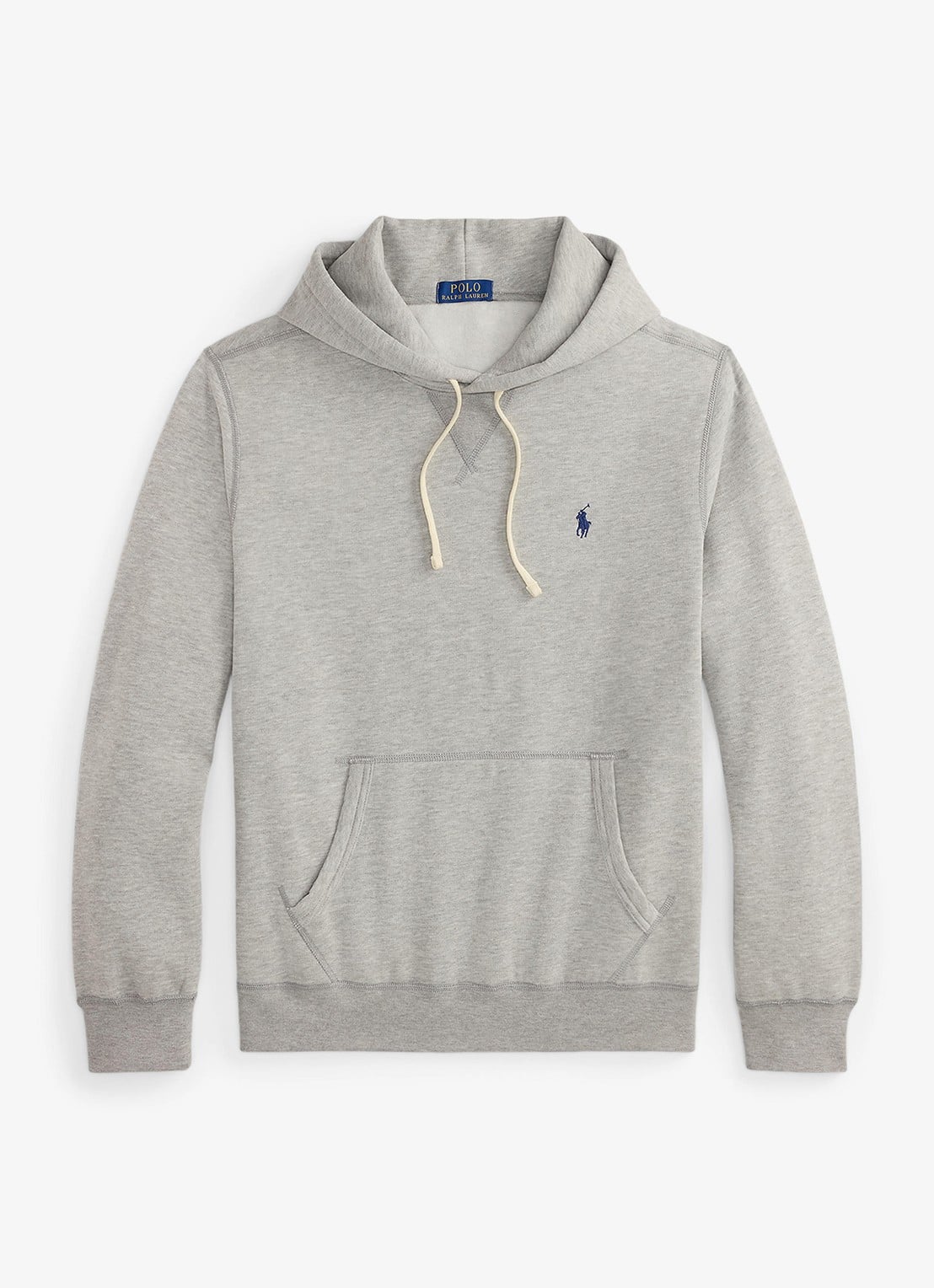 Ralph Lauren Hoodie met kangoeroezak en logo - voorkant andover heather / grijs