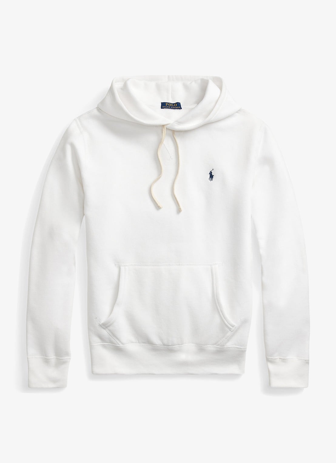 Ralph Lauren Hoodie met kangoeroezak en logo - voorkant white / wit