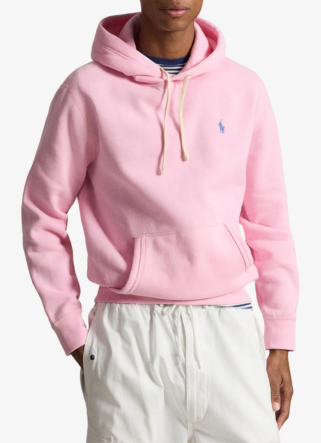 Ralph Lauren Hoodie met kangoeroezak en logo - voorkant 2 carmel pink / roze