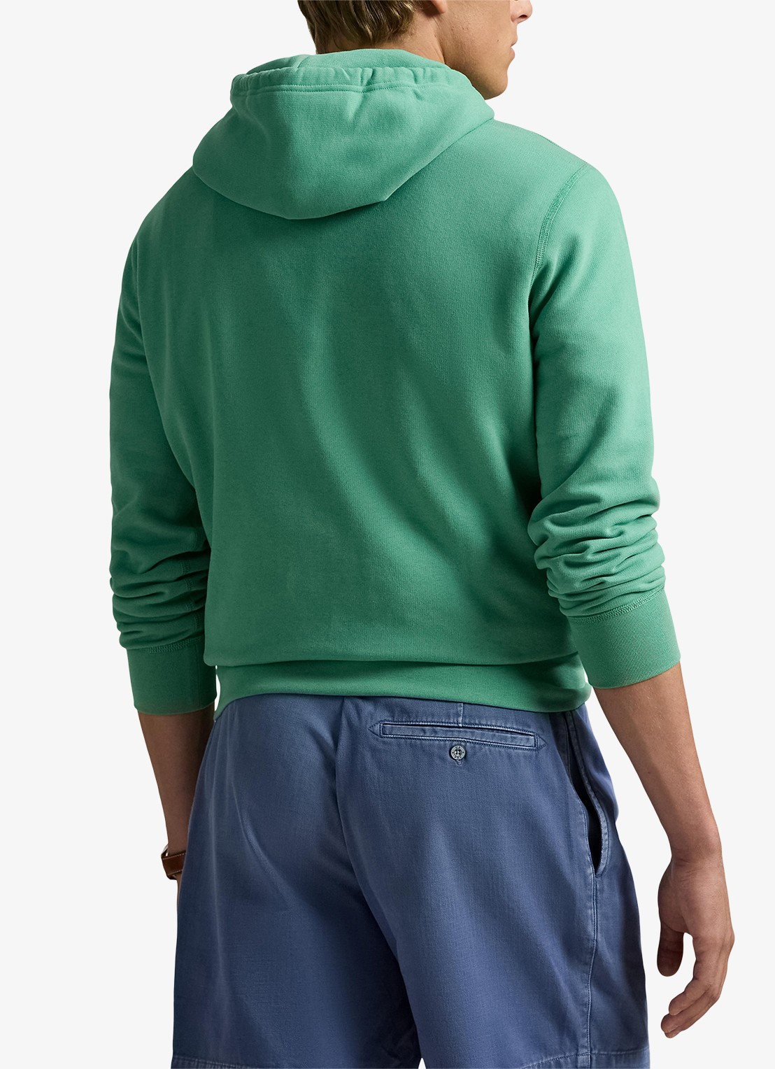 Ralph Lauren Hoodie met kangoeroezak en logo - achterkant 2 raft green / groen