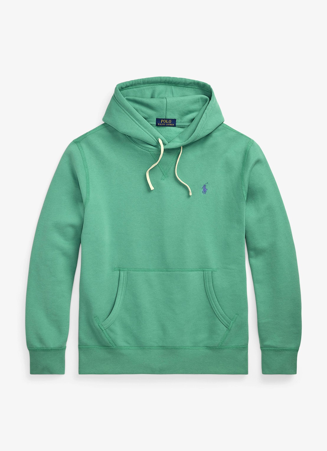 Ralph Lauren Hoodie met kangoeroezak en logo - voorkant 3 raft green / groen