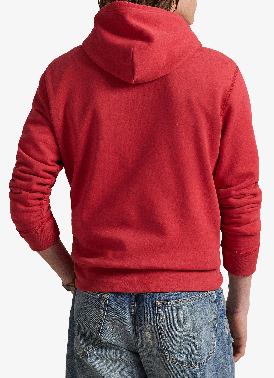 Ralph Lauren Hoodie met kangoeroezak en logo - achterkant sunrise red