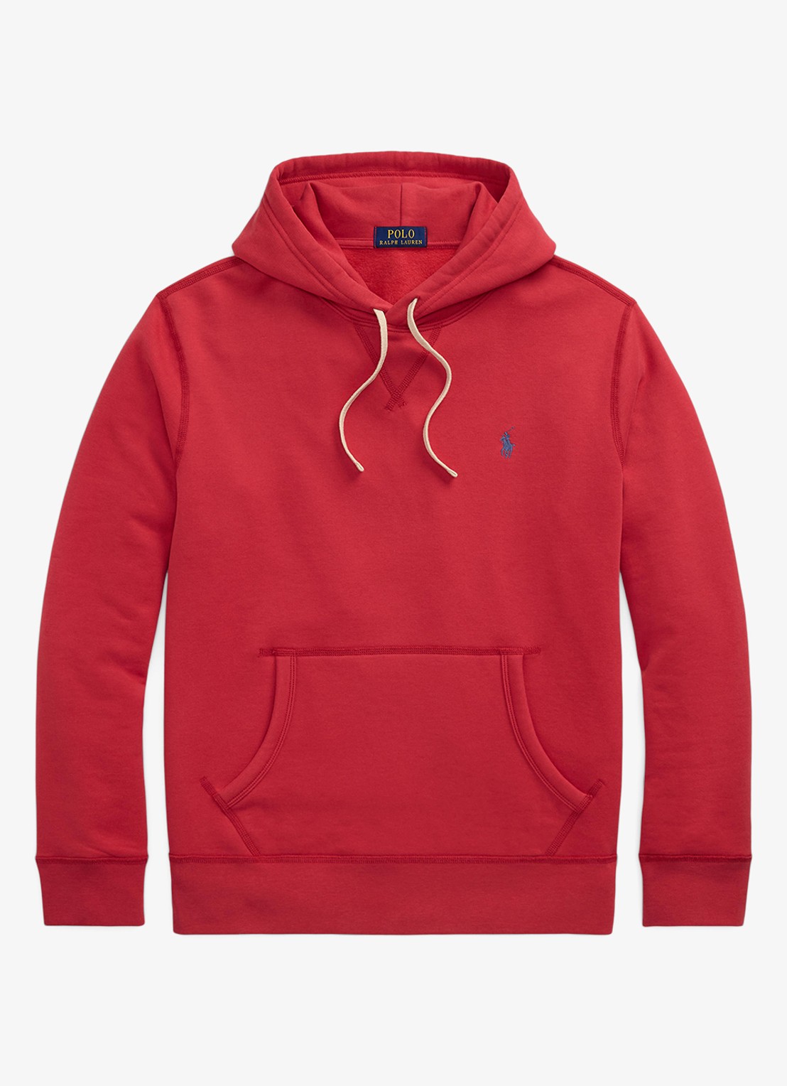 Ralph Lauren Hoodie met kangoeroezak en logo - voorkant 4 sunrise red