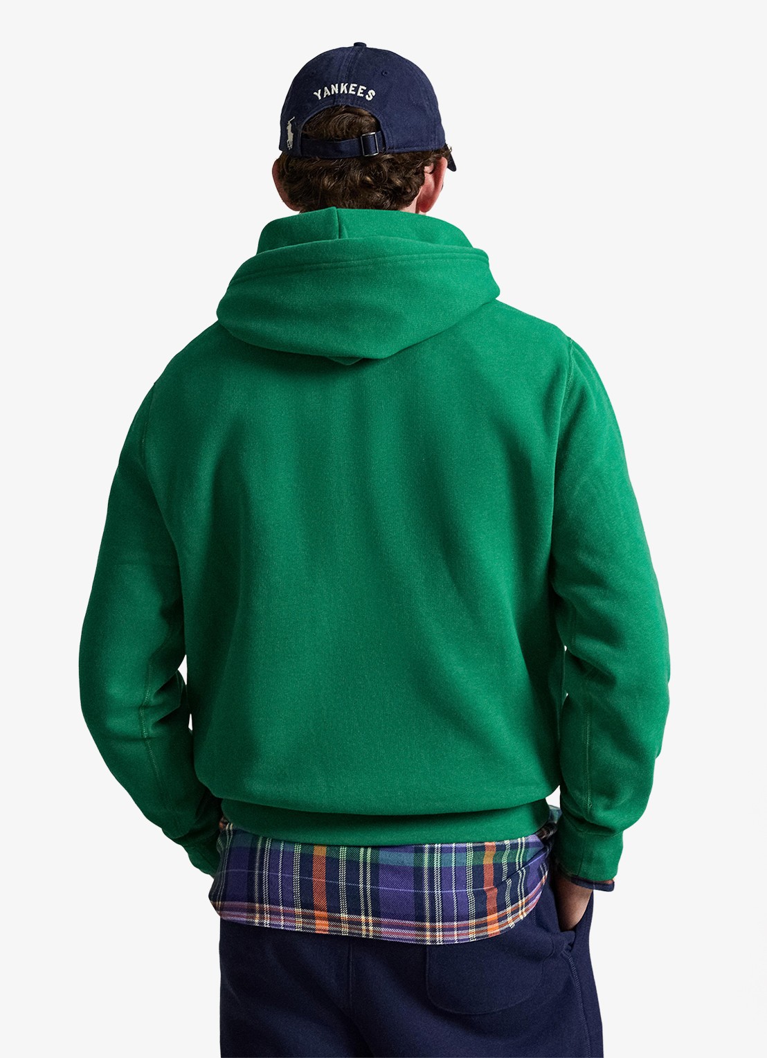 Ralph Lauren Hoodie met kangoeroezak en logo - achterkant erin green / groen