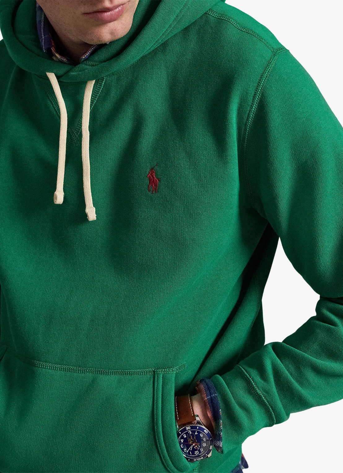 Ralph Lauren Hoodie met kangoeroezak en logo - detail 3 erin green / groen