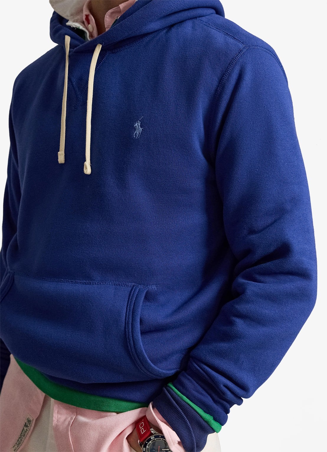 Ralph Lauren Hoodie met kangoeroezak en logo - detail 2 blue yacht / blauw