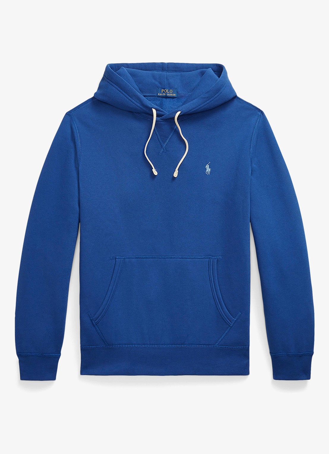 Ralph Lauren Hoodie met kangoeroezak en logo - voorkant blue yacht / blauw