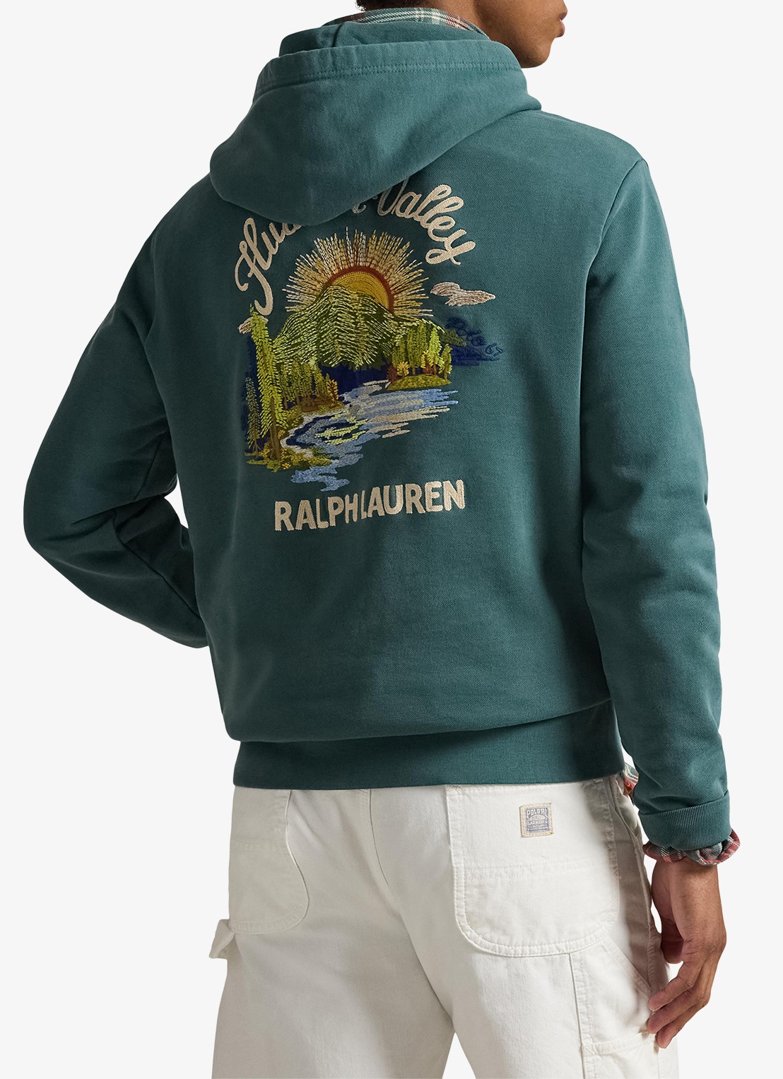 Ralph Lauren Hoodie met kangoeroezak - achterkant 3 charter green / groen