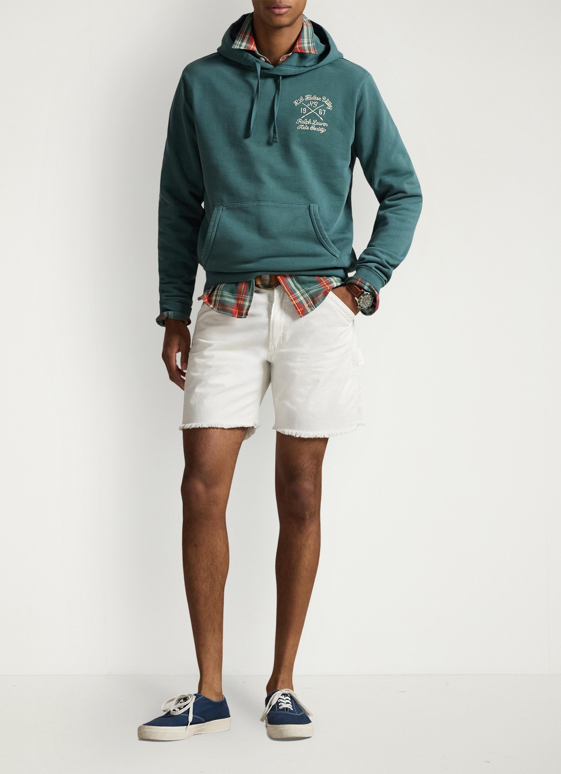 Ralph Lauren Hoodie met kangoeroezak - voorkant 5 charter green / groen