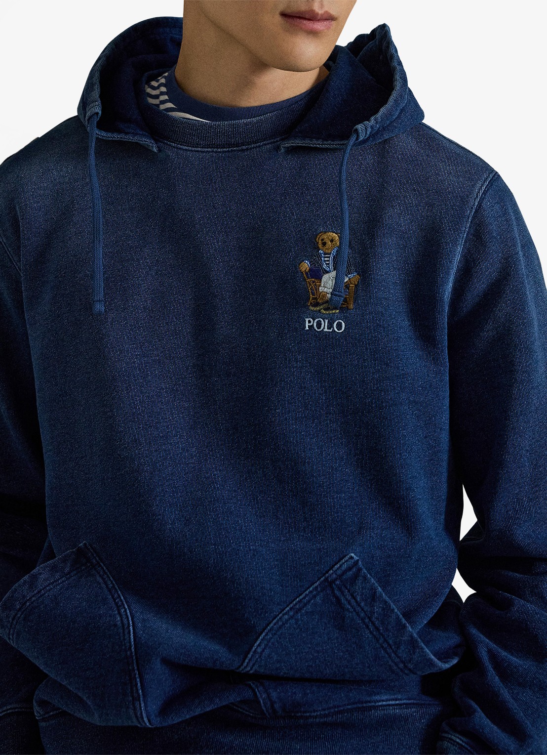 Ralph Lauren Hoodie met logo en opgestikte zakken - detail 4 newport bear/dark indigo / blauw