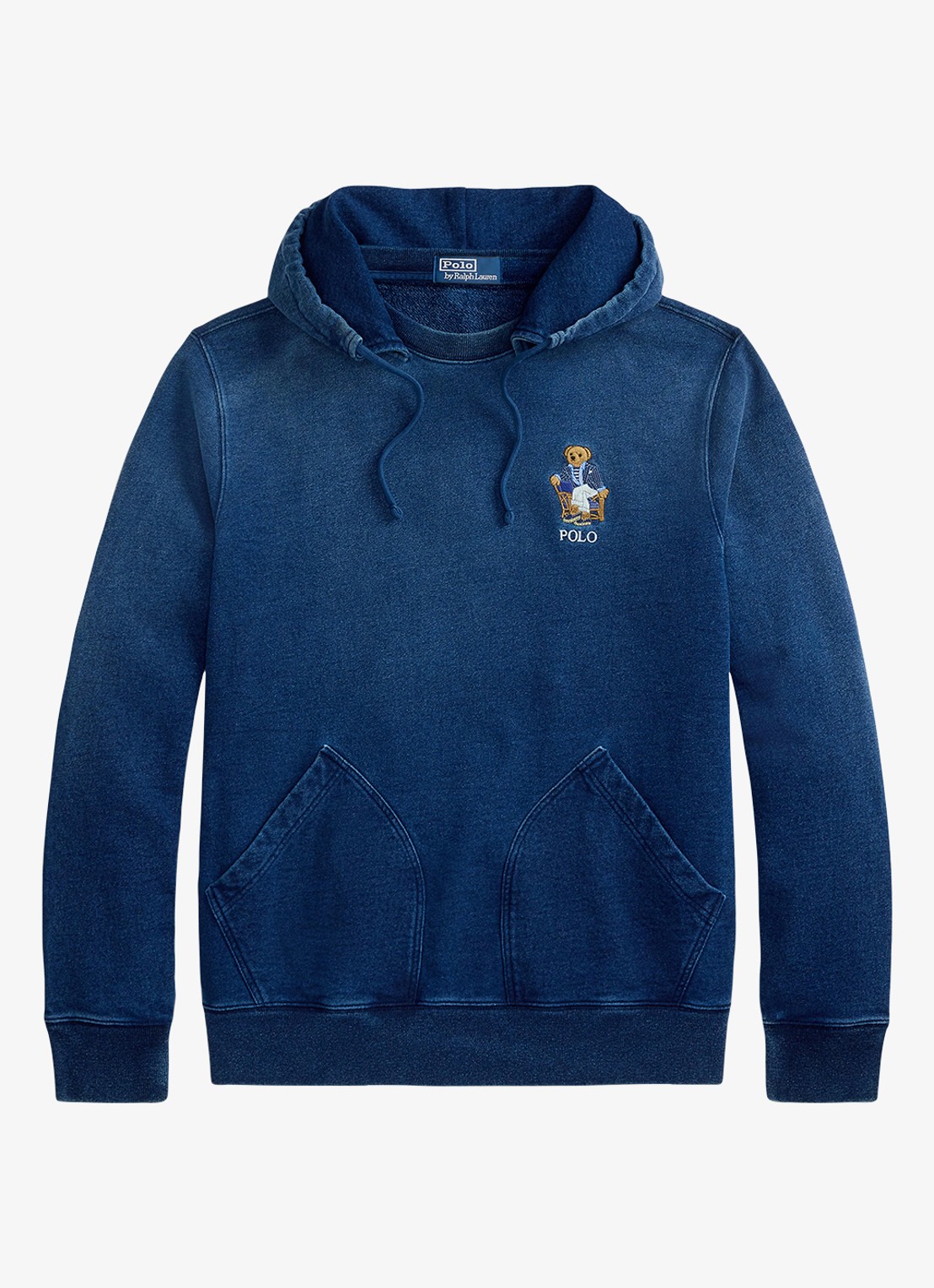 Ralph Lauren Hoodie met logo en opgestikte zakken - voorkant newport bear/dark indigo / blauw