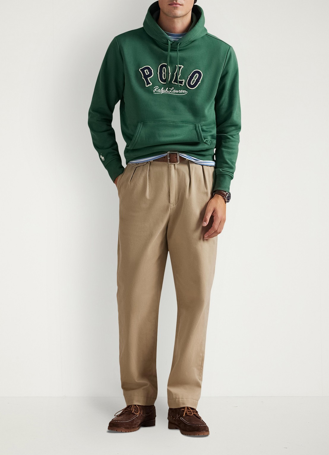 Ralph Lauren Hoodie met logo - voorkant 2 verano green / groen