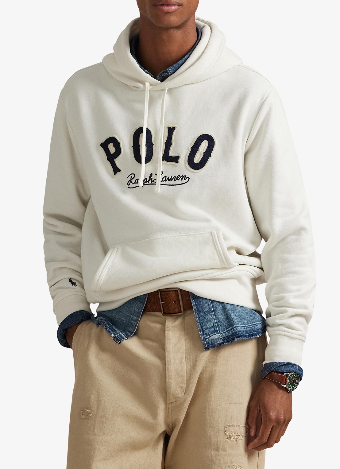 Ralph Lauren Hoodie met logo - detail 4 deckwash white / wit