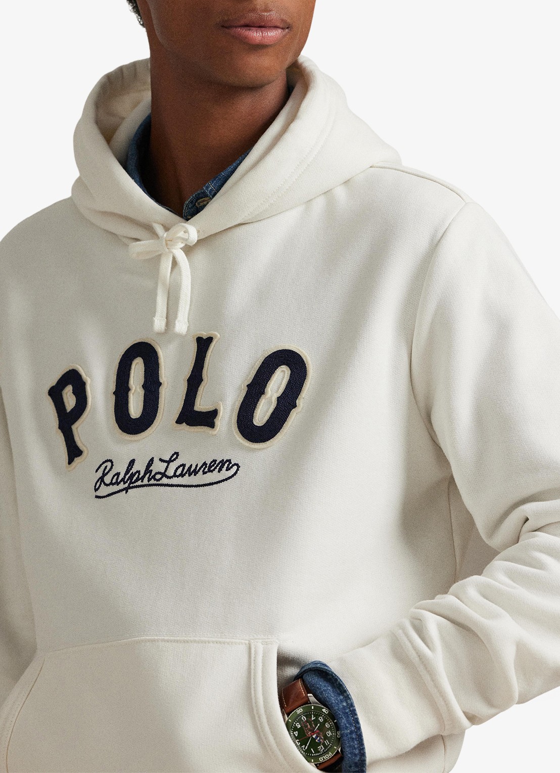 Ralph Lauren Hoodie met logo - detail 5 deckwash white / wit