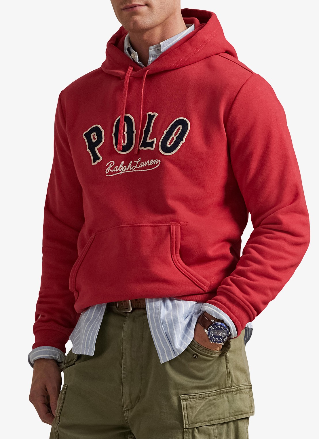 Ralph Lauren Hoodie met logo - detail 4 sunrise red / rood