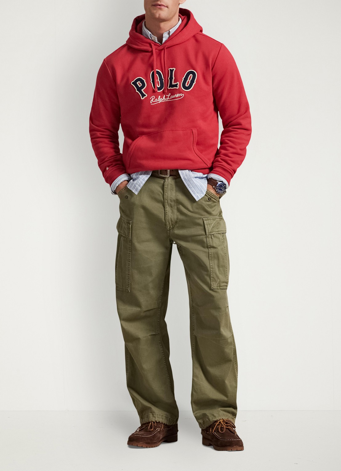 Ralph Lauren Hoodie met logo - voorkant 2 sunrise red / rood