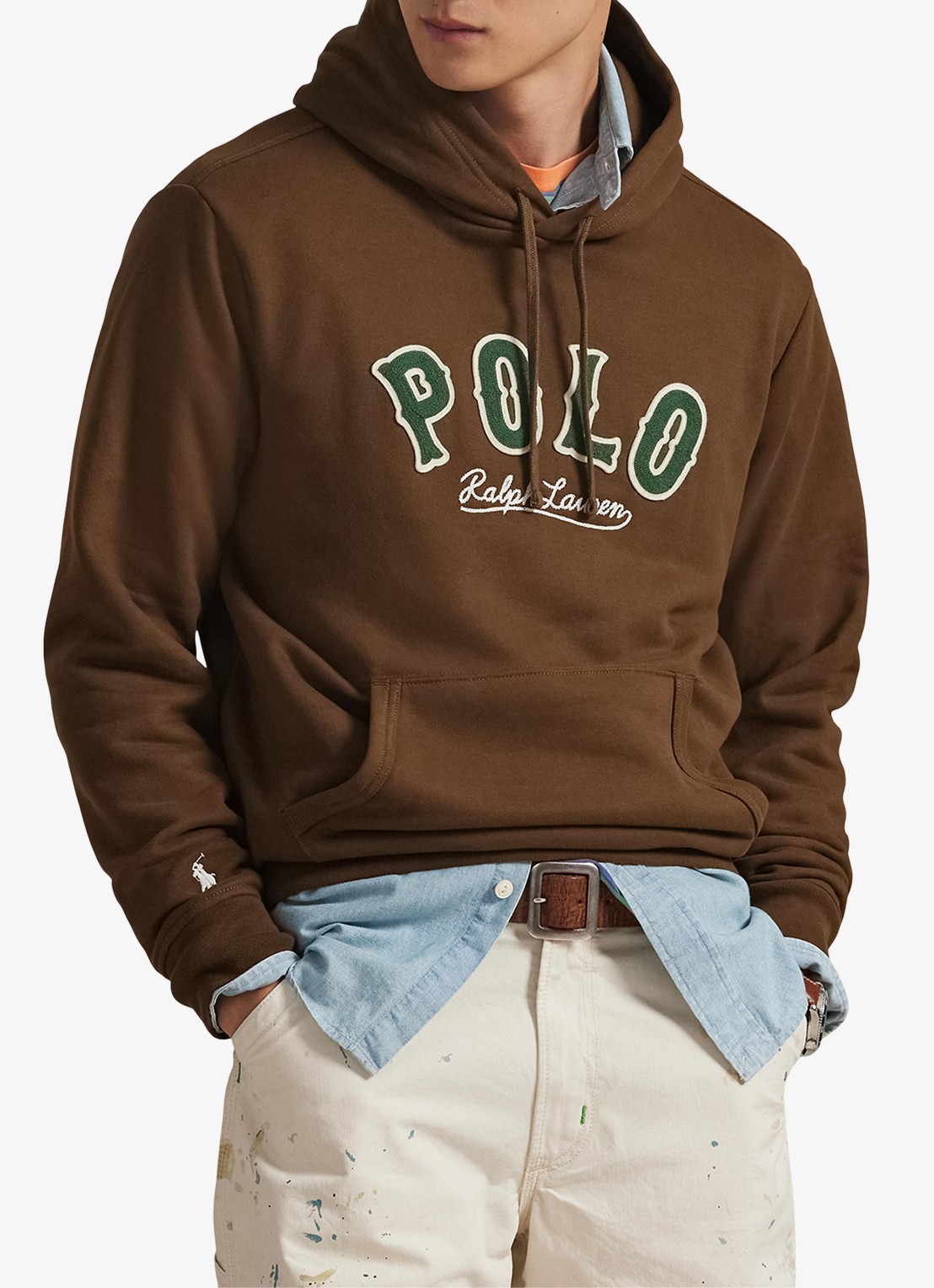 Ralph Lauren Hoodie met logo - detail york brown / bruin