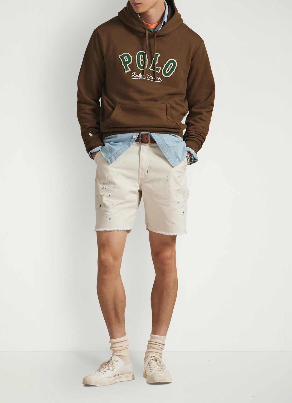 Ralph Lauren Hoodie met logo - voorkant 4 york brown / bruin
