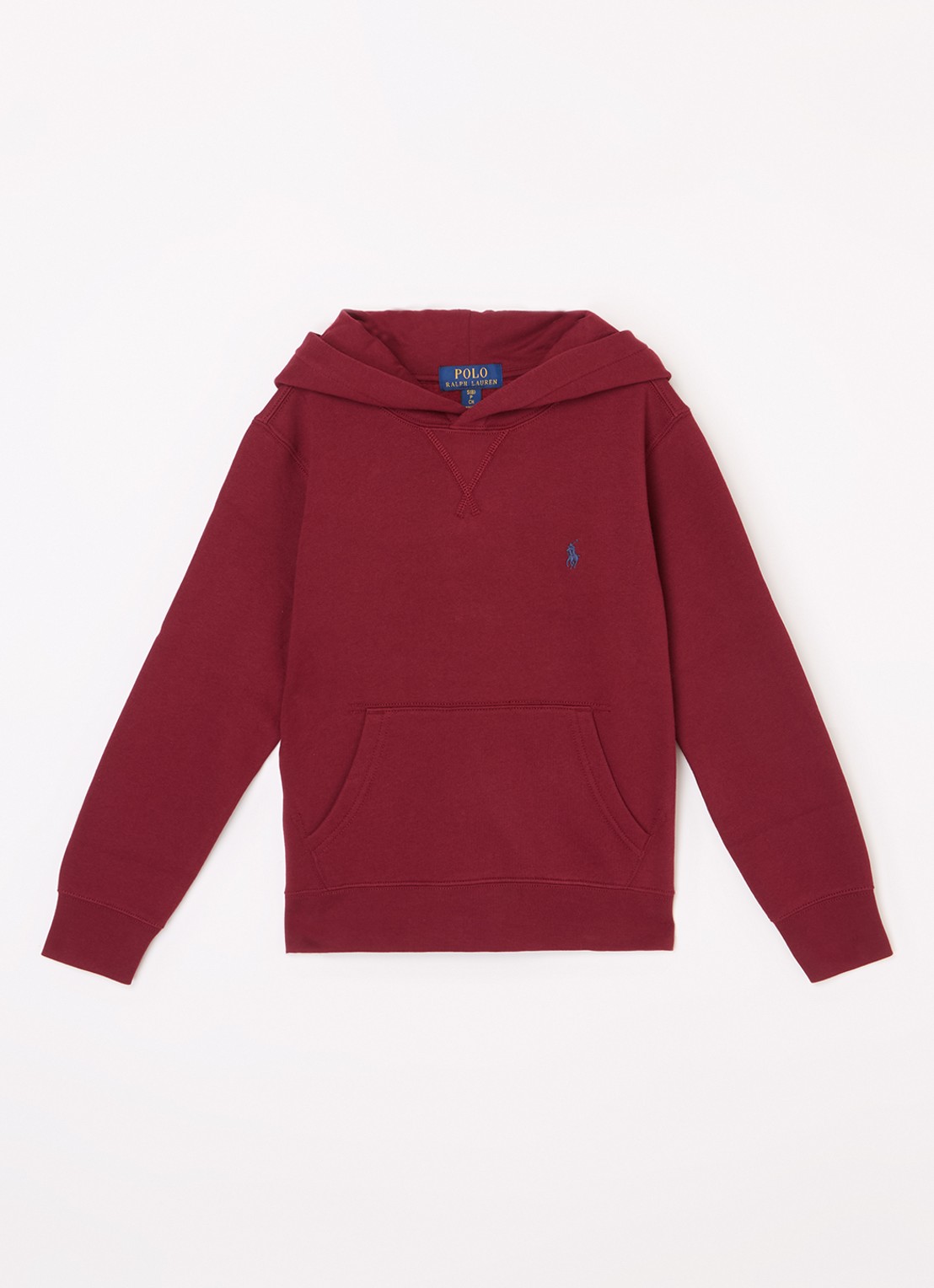 Ralph Lauren Hoodie met logoborduring - voorkant bordeauxrood