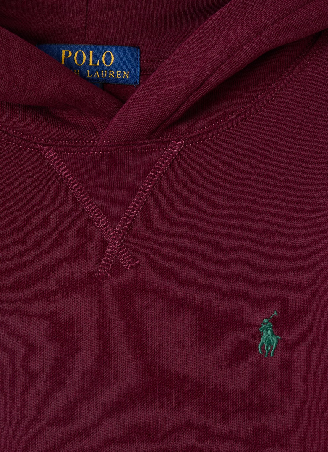 Ralph Lauren Hoodie met logoborduring - detail roodbruin